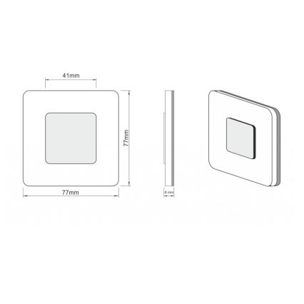 LDST SW-01-CB-BZ8 - LED Trappljus SWIFT 8xLED/1,2W/230V glansig svart