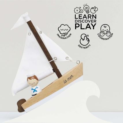 Le Toy Van - Segelbåt i trä med kapten bok