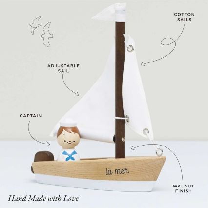 Le Toy Van - Segelbåt i trä med kapten bok