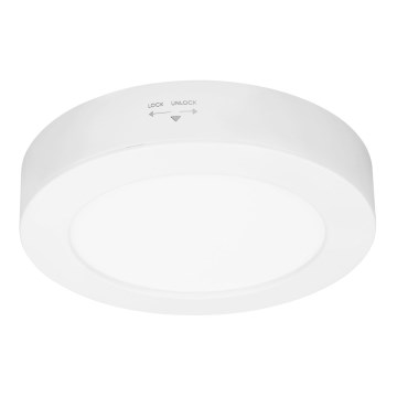 LED 2-i-1-panel för ytmontering och infällnad, 12 W, 230 V, 3000/4000/6000 K, Ø 17 cm, IP54, vit