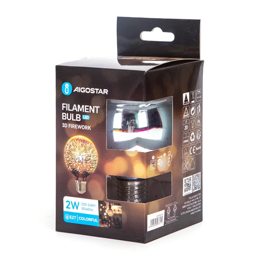 LED 3D Dekorativ glödlampa E27/2W/230V - Aigostar