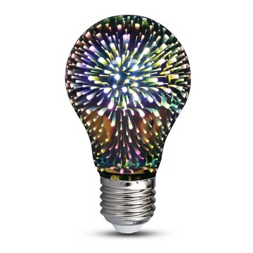 LED 3D Dekorativ glödlampa FILAMENT A60 E27/3W/230V 3000K