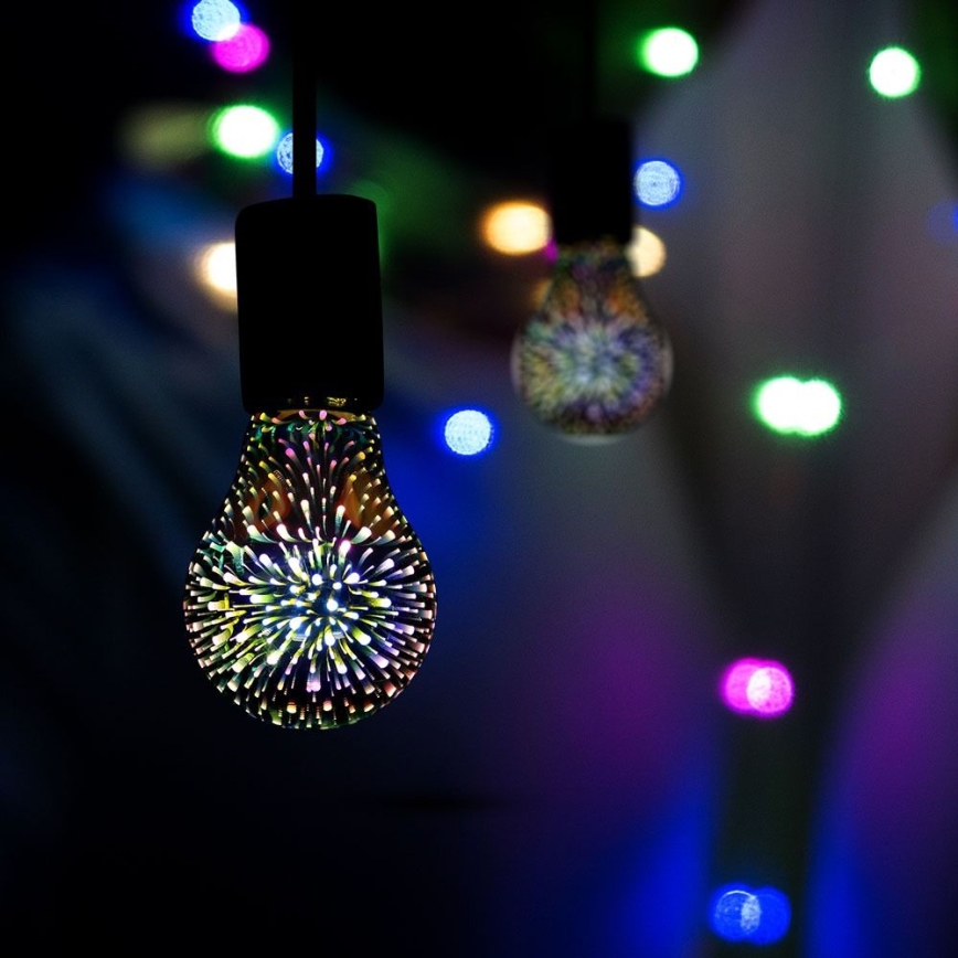 LED 3D Dekorativ glödlampa FILAMENT A60 E27/3W/230V 3000K