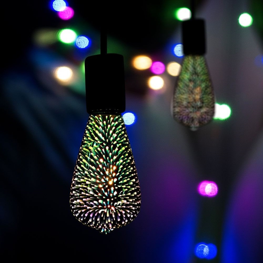 LED 3D Dekorativ glödlampa FILAMENT ST64 E27/3W/230V 3000K