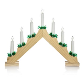 LED Adventsljusstake 7xLED/2,6W/230V trä