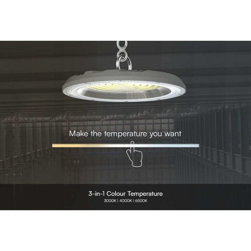 LED arbetsbelysning High Bay LED/150W/230V 3000/4000/6500K IP65 ø 27,7 cm