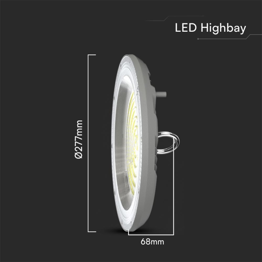 LED arbetsbelysning High Bay LED/150W/230V 3000/4000/6500K IP65 ø 27,7 cm