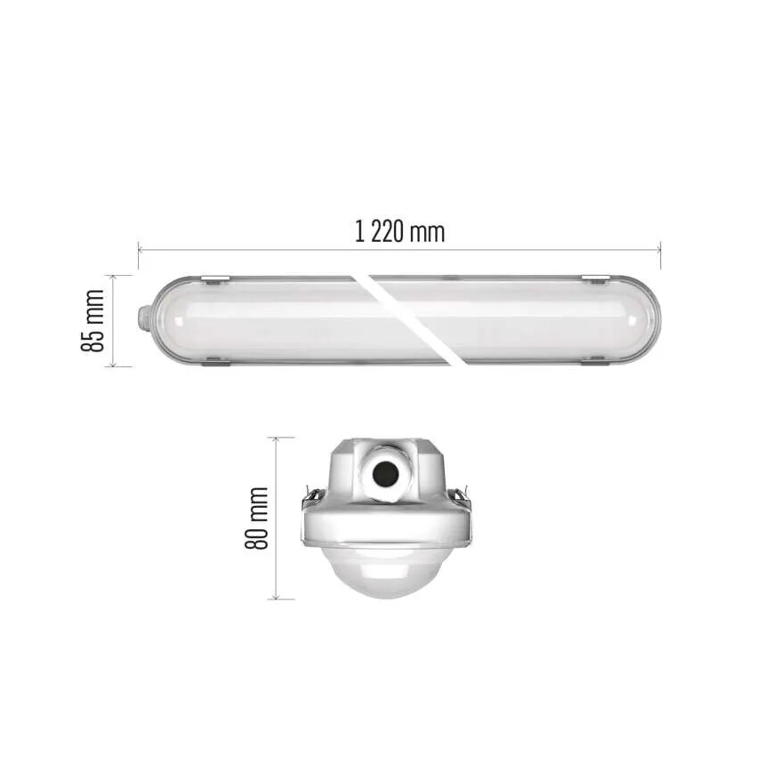 LED Ljusreglerad Industriell belysning med nödmodul MISTY LED/32/40/48/54W/230V 4000/6500K IP66