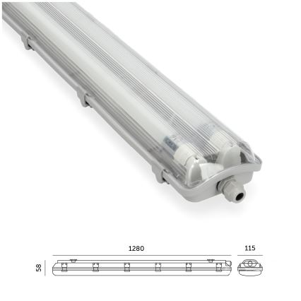 LED arbetsrörsljus  T8 2xG13/18W/230V 4000K IP65