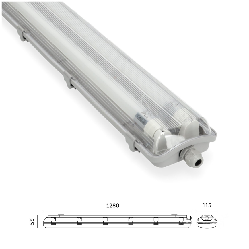 LED arbetsrörsljus  T8 2xG13/18W/230V 4000K IP65