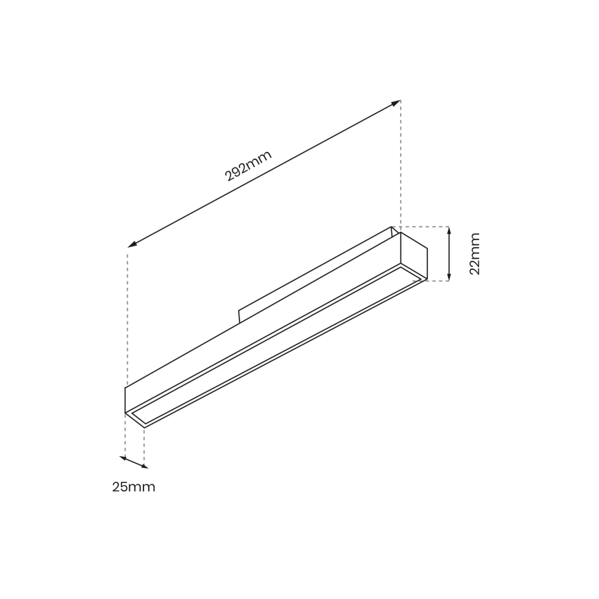 LED armatur för skensystem MAGNETISKT SPÅR 1xLED/12W/48V
