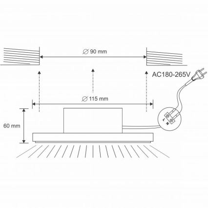 LED Badrum Hängande Takbelysning LED/10W/230V 4000K silver IP44