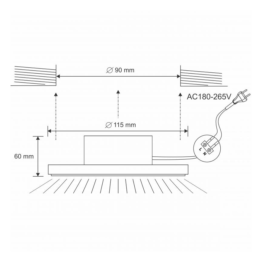LED Badrum Hängande Takbelysning LED/10W/230V 4000K silver IP44