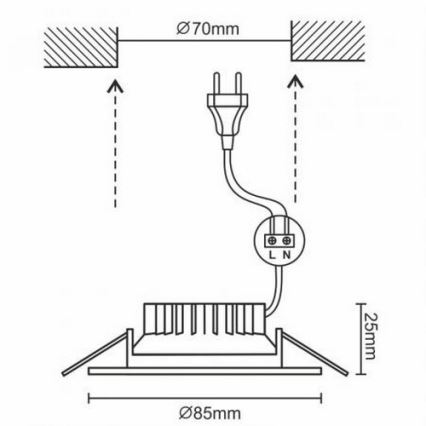 LED Badrum Hängande Takbelysning LED/7W/230V 4000K silver IP44