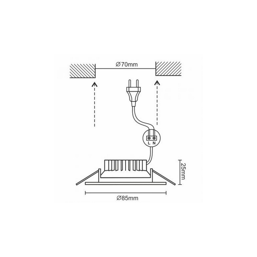 LED Badrum Hängande Takbelysning LED/7W/230V 4000K silver IP44