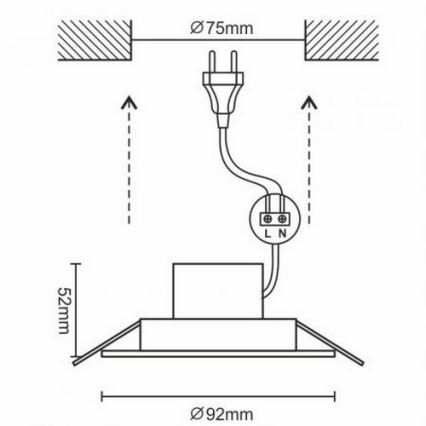 LED Badrum Hängande Takbelysning LED/7W/230V 4000K vit IP44