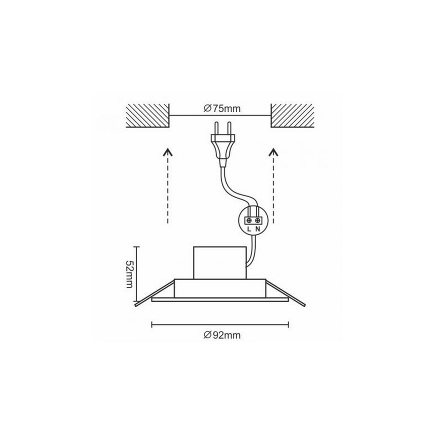 LED Badrum Hängande Takbelysning LED/7W/230V 4000K vit IP44