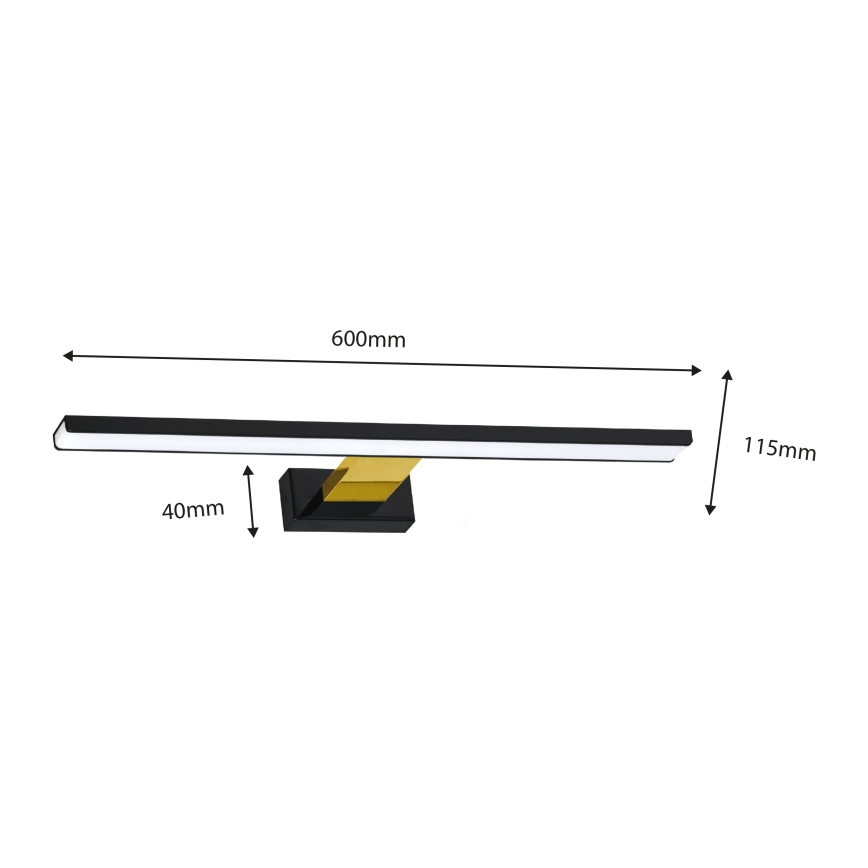 LED badrum spegelbelysning  SHINE LED/13,8W/230V IP44 svart /gold