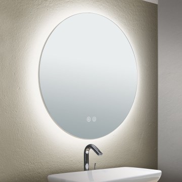LED Badrum uppvärmd vägg spegel med en bakgrundsbelyst FOCUS LED/18W/230V 3000/4200/6000K diameter 45 cm IP44