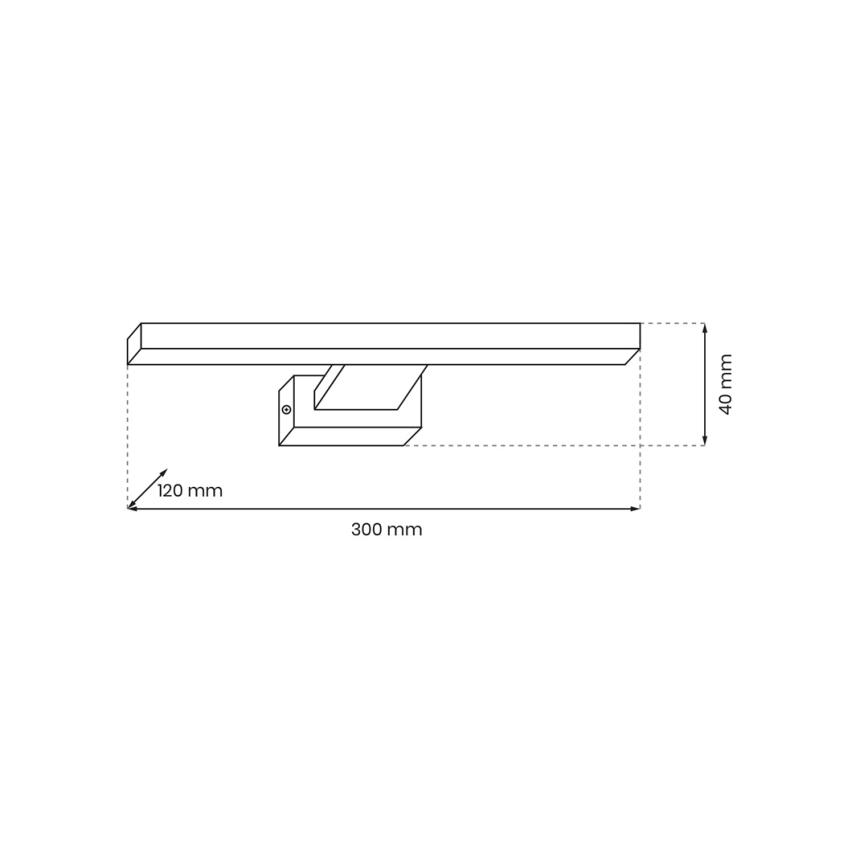 LED Badrum Väggbelysning SHINE LED/7W/230V 300x120