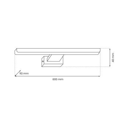 LED Badrumsbelysning vägg SHINE 1xLED/13,8W/230V IP44