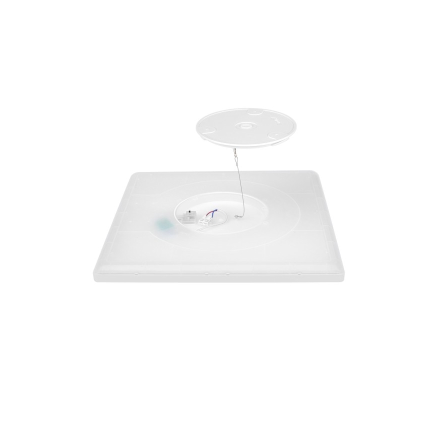 LED Badrumsljus med rörelsessensor och skymningssensor NIVERA LED/12W/230V IP54 3000/4000/6000K 22,5x22,5 cm vit + fjärrkontroll