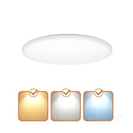 LED Badrumsljus med rörelsessensor och skymningssensor NIVERA LED/18W/230V IP54 3000/4000/6000K diameter 30 cm vit + fjärrkontroll
