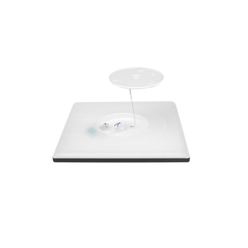 LED Badrumsljus med rörelsessensor och skymningssensor NIVERA LED/24W/230V IP54 3000/4000/6000K 30x30 cm svart + fjärrkontroll
