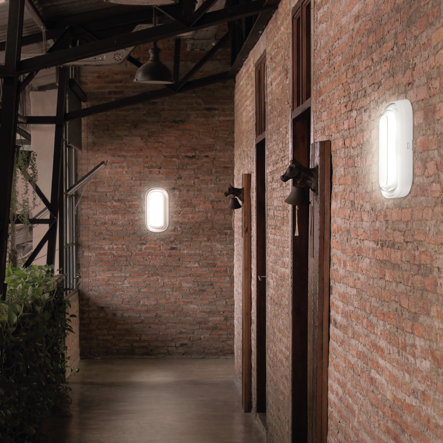 LED Vägglampa för badrum PASTILO LED/10W/230V 2700/4000/6000K IK10 IP54 vit oval