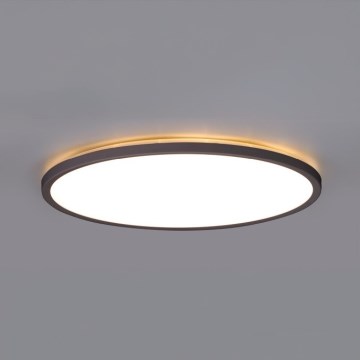 LED Badrumsljus med rörelsessensor och skymningssensor NIVERA LED/12W/230V IP54 3000/4000/6000K diameter 22,5 cm svart + fjärrkontroll