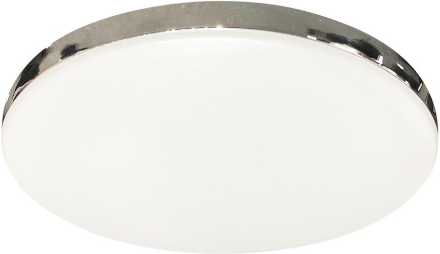 LED badrumsplafond MAYA 15 W 230 V Ø 33 cm IP44 blank krom