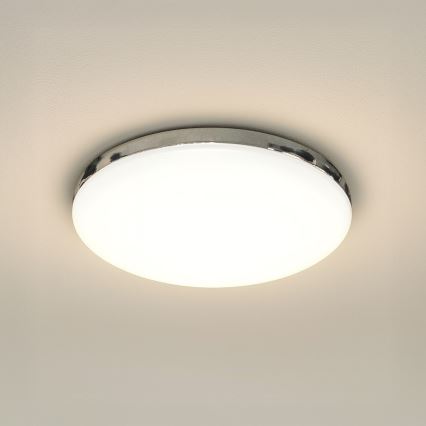 LED badrumsplafond MAYA 15 W 230 V Ø 33 cm IP44 blank krom