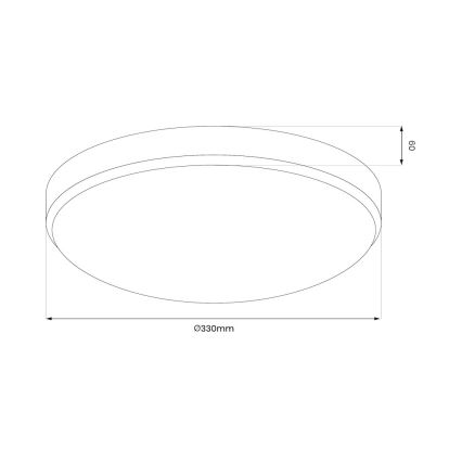 LED badrumsplafond MAYA 15 W 230 V Ø 33 cm IP44 blank krom