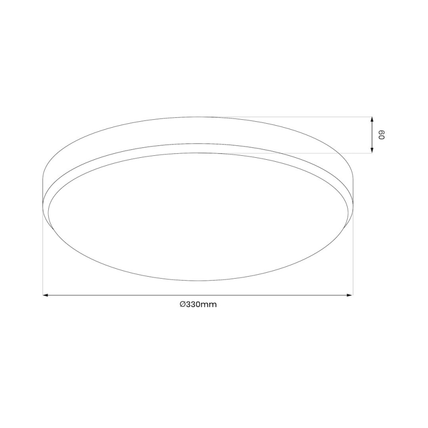 LED badrumsplafond MAYA 15 W 230 V Ø 33 cm IP44 blank krom