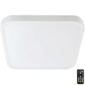LED Badrumsplafond med sensor LED/36W/230V 4000K IP44 42x42 cm vit + fjärrkontroll