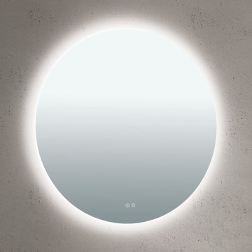 LED-badrumsspegel, uppvärmd, väggmonterad med belysning FOCUS LED/27W/230V 3000/4200/6000K Ø 80 cm IP44