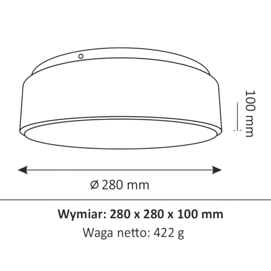 LED badrumstakbelysning  RENE LED/15W/230V IP44 svart