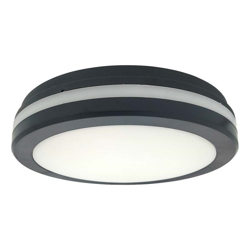 LED badrumstaklampa med rörelsesensor LED/20W/230V 3000/4000/6500K Ø 23 cm IP54 antracit