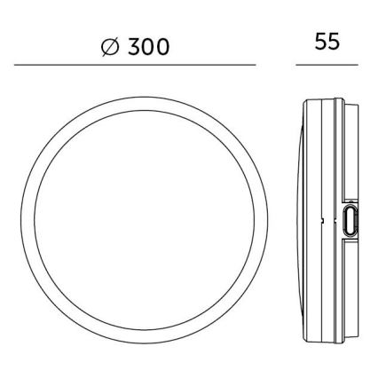 LED Takarmatur för badrum med sensor LED/18W/230V 3000/4000/6500K IP65 Ø 30 cm vit + fjärrkontroll