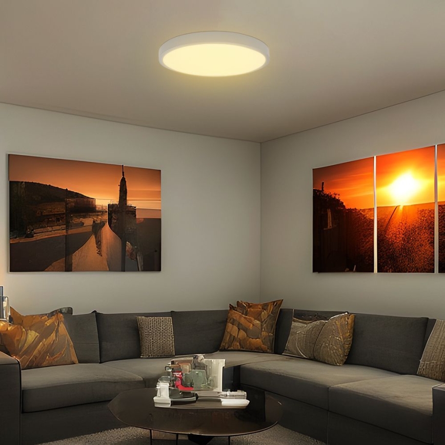 LED Badrumsplafond med sensor SAMSUNG CHIP LED/24W/230V IP44 3000K Ø 35 cm vit + fjärrkontroll