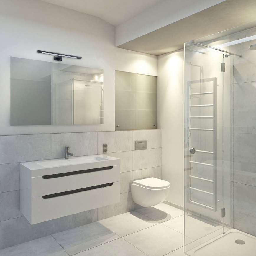 LED badrumsvägglampa SHINE LED/7W/230V 40 cm IP44 svart