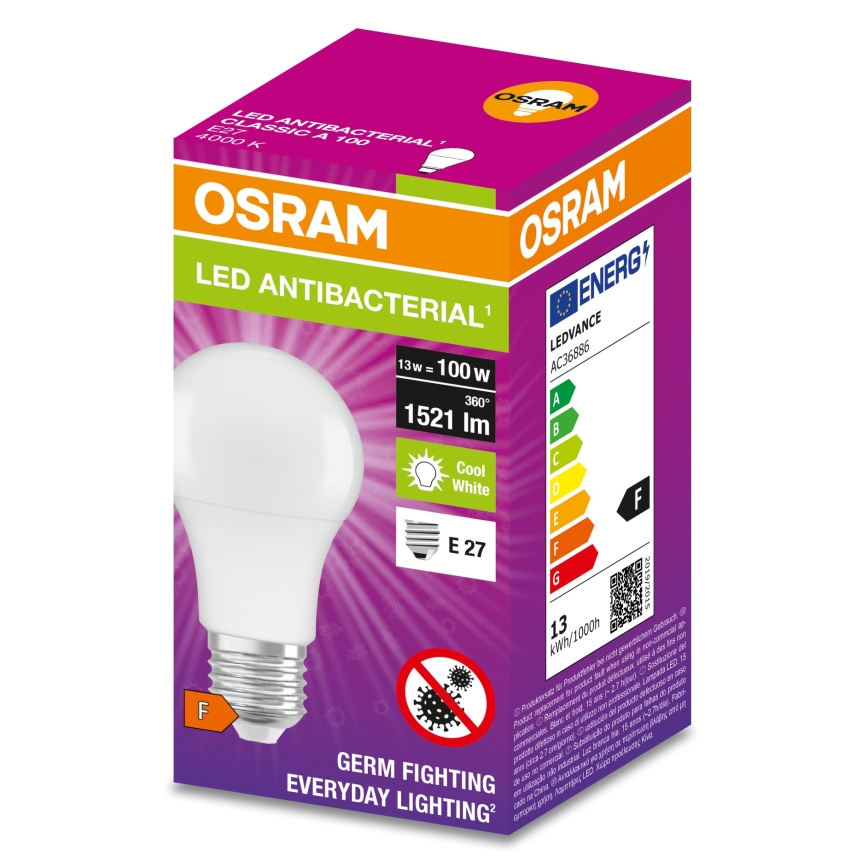 LED Bakteriedödande glödlampa  A100 E27/13W/230V 4000K - Osram