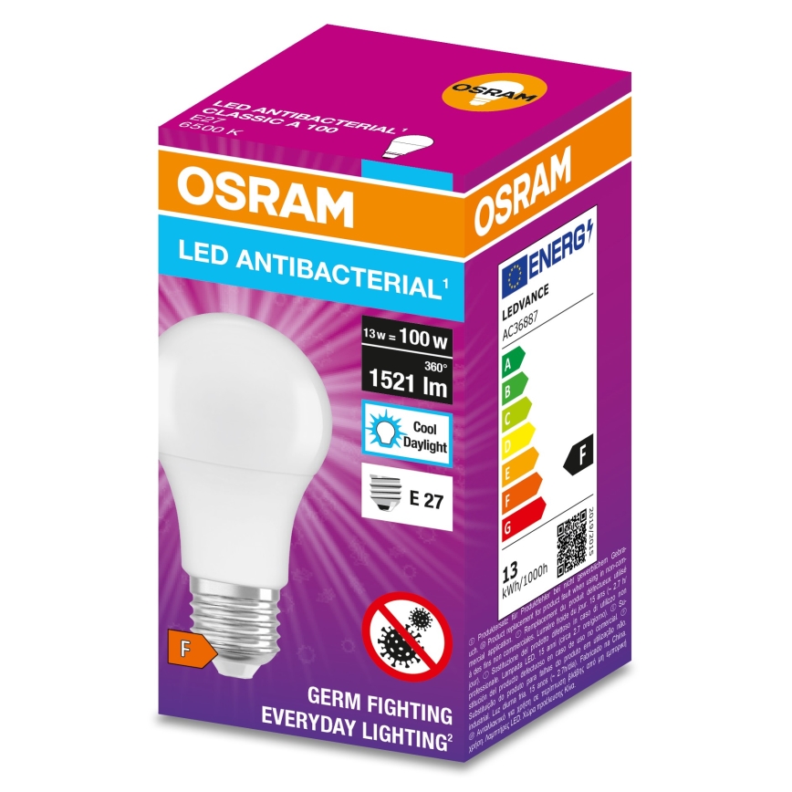 LED Bakteriedödande glödlampa  A100 E27/13W/230V 6500K - Osram