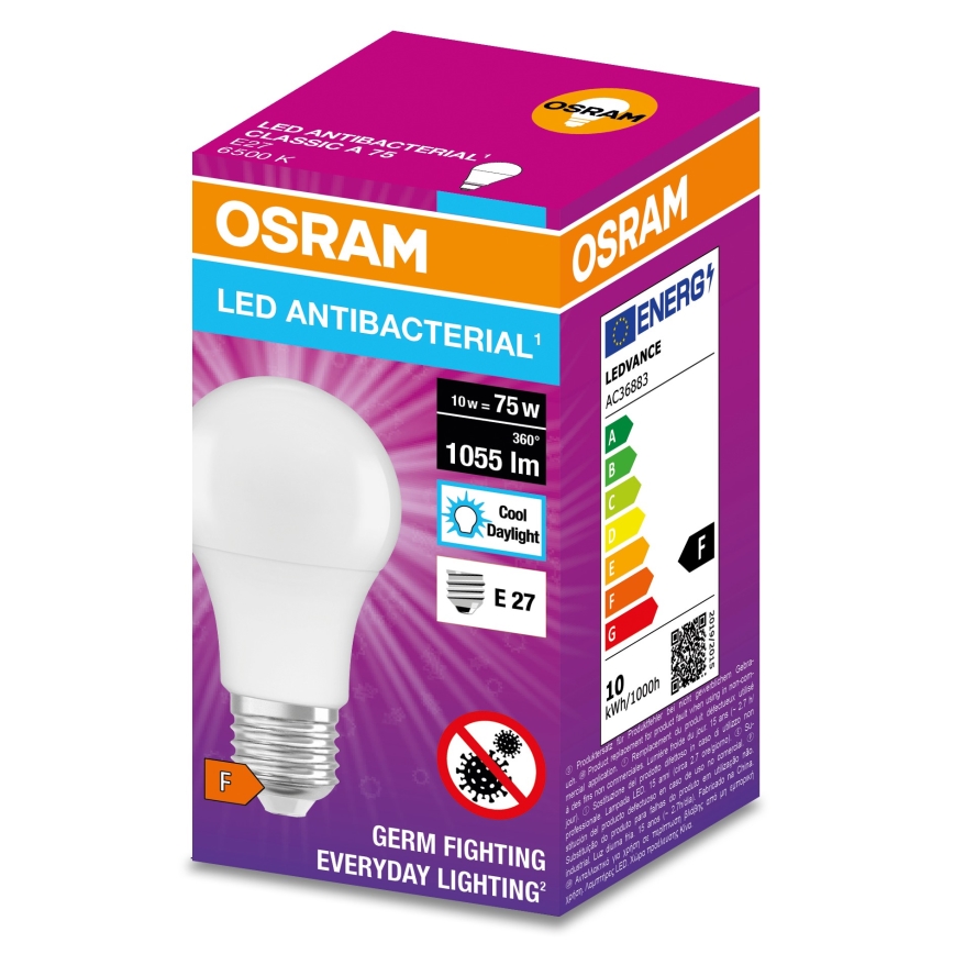 LED Bakteriedödande glödlampa  A75 E27/10W/230V 6500K - Osram