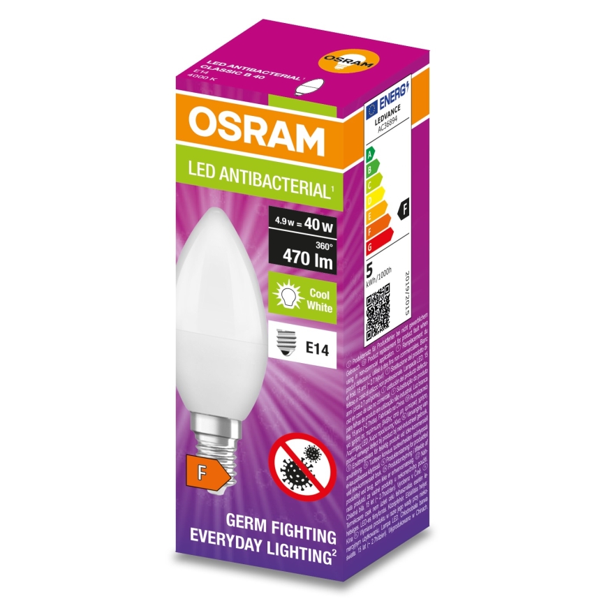 LED Bakteriedödande glödlampa  B40 E14/4,9W/230V 4000K - Osram