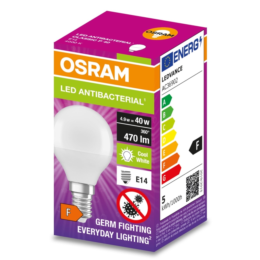 LED Bakteriedödande glödlampa  P40 E14/4,9W/230V 4000K - Osram