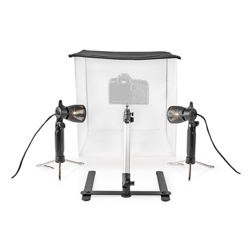 LED Bärbar fotostudio 2xGU10/5W/230V