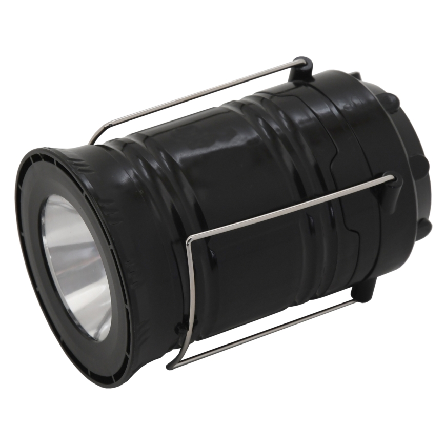 LED Bärbar solcellslampa LED/1200mAh svart