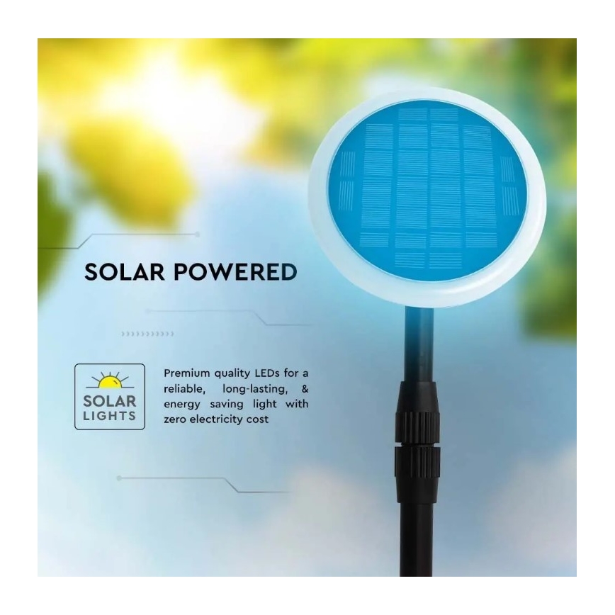 LED Bärbar solcellslampa TRÄDGÅRDS LED/8W/5V 60-129 cm 3000K IP65