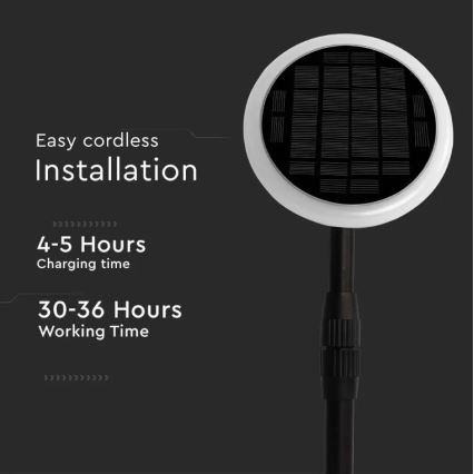 LED Bärbar solcellslampa TRÄDGÅRDS LED/8W/5V 60-129 cm 3000K IP65